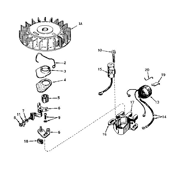 Magneto No. 610689a Diagram and Parts List for 143176052  Craftsman Engine