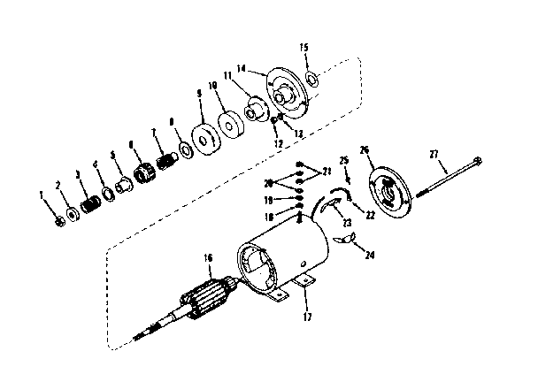 Starter Motor Diagram and Parts List for 143126051  Craftsman Engine