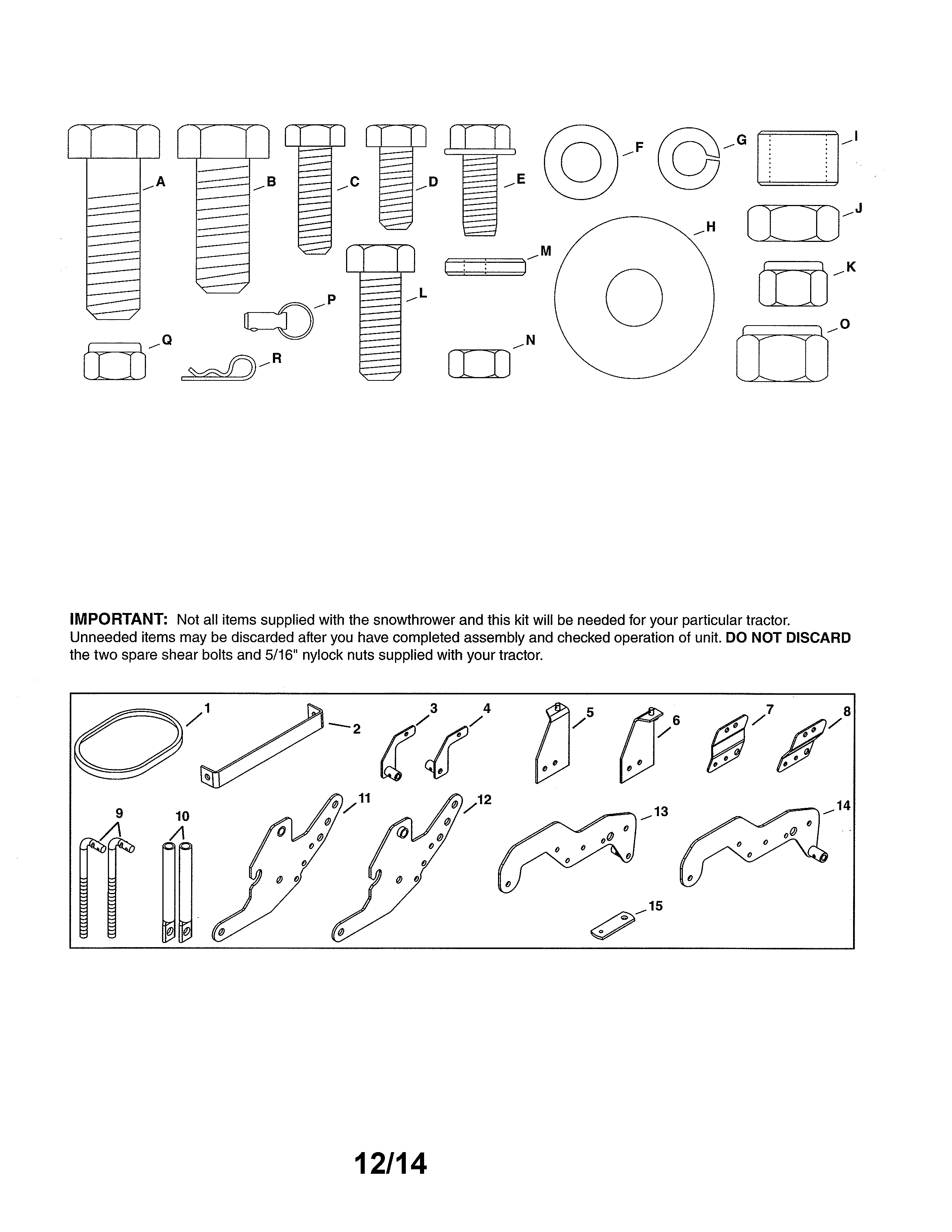 Snow Thrower Kit Diagram and Parts List for 68030  Craftsman Snow Blower
