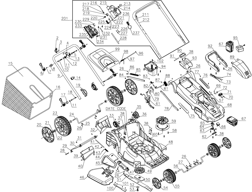 Diagram Diagram and Parts List for 98820SE Type 0 Craftsman Lawn Mower
