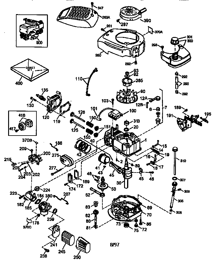 Engine 143.976260 Diagram and Parts List for 143976260  Craftsman Engine