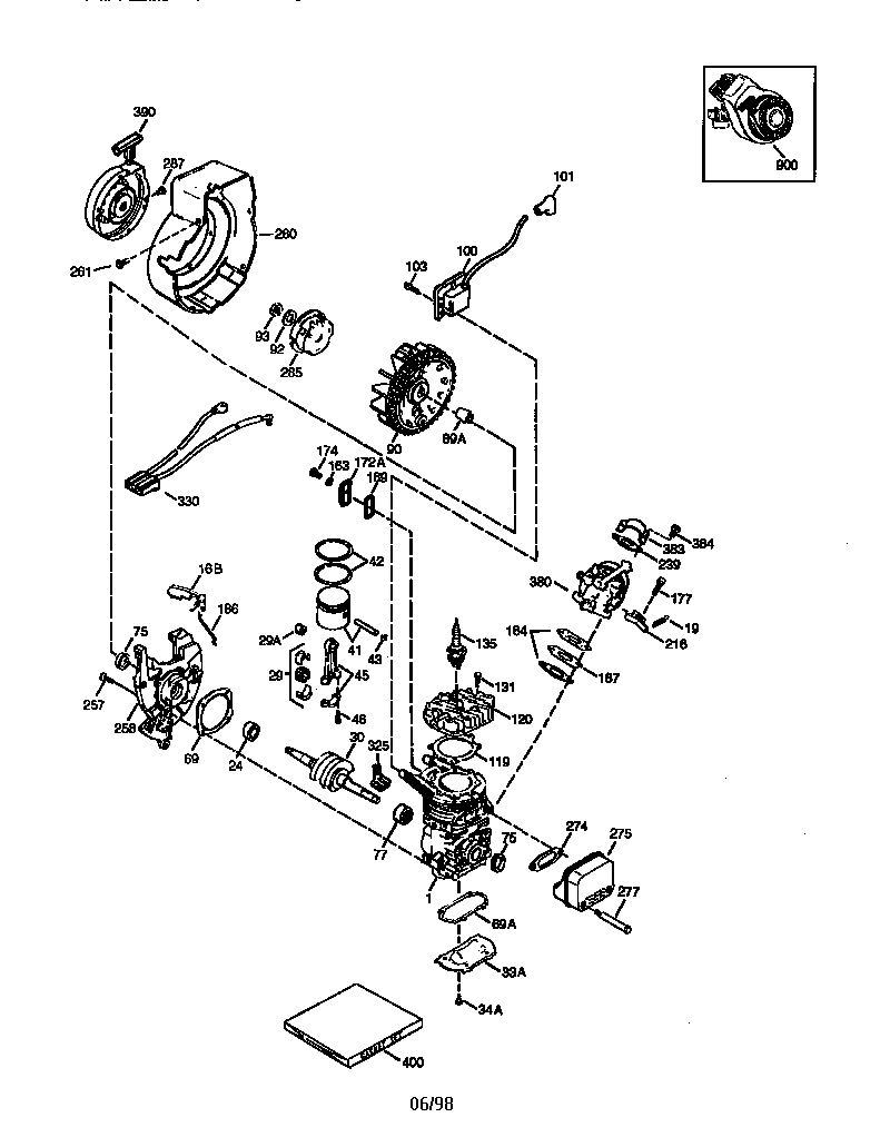 Engine 143.993071 Diagram and Parts List for 143993071  Craftsman Engine