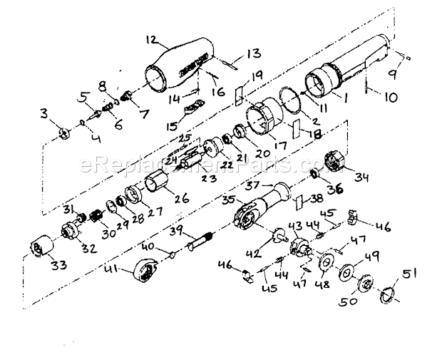 Wrench Diagram and Parts List for 235198910  Craftsman Wrench