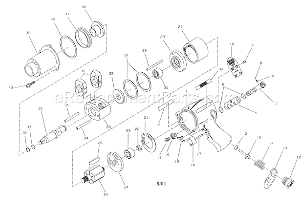 Wrench Diagram and Parts List for 235199150  Craftsman Wrench