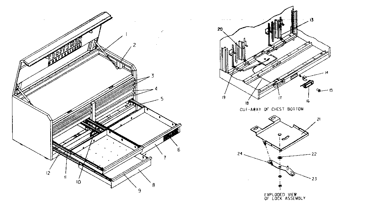 Tool Chest Diagram and Parts List for 706600070  Craftsman Tool Stand & Cart