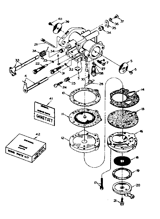 Carburetor #630650 Diagram and Parts List for 91760013  Craftsman Chainsaw