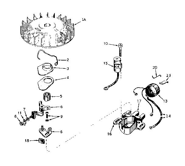 Magneto No. 610693a Diagram and Parts List for 143171202  Craftsman Engine
