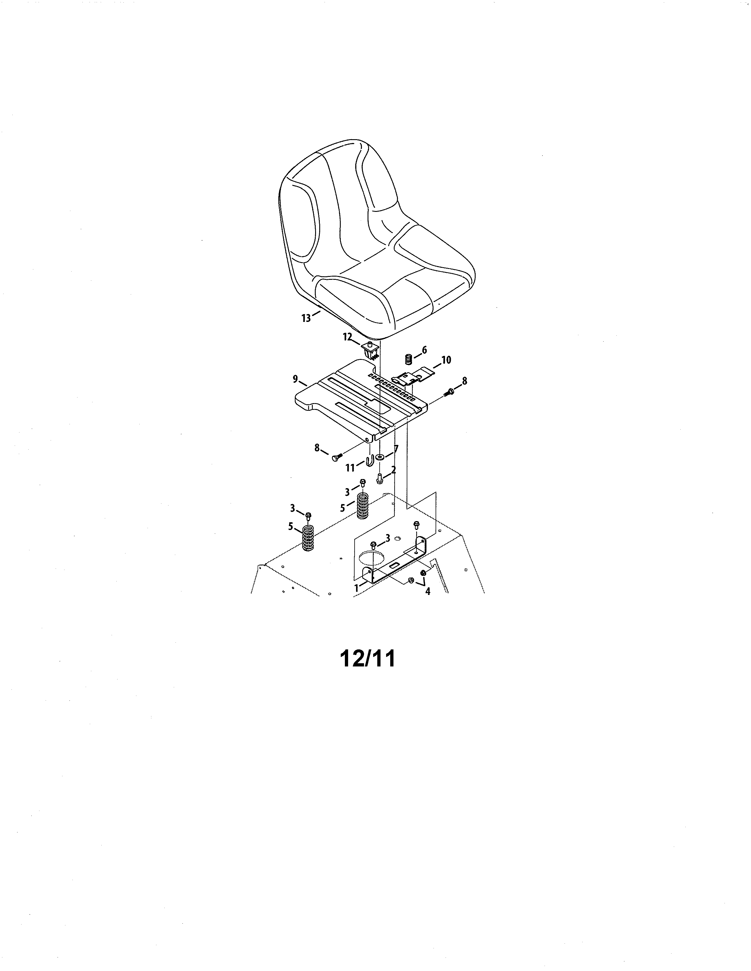 Seat Diagram and Parts List for 247250020  Craftsman Engine