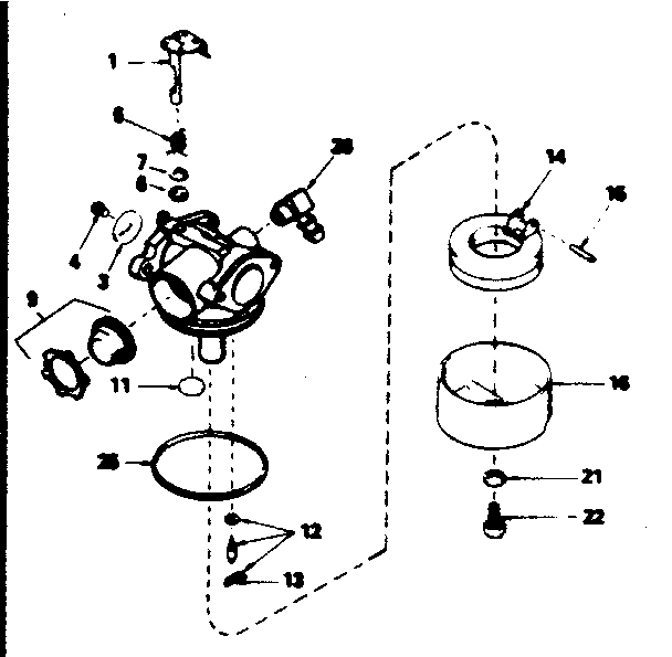 Carburetor No. 632046 Diagram and Parts List for 143364102  Craftsman Engine