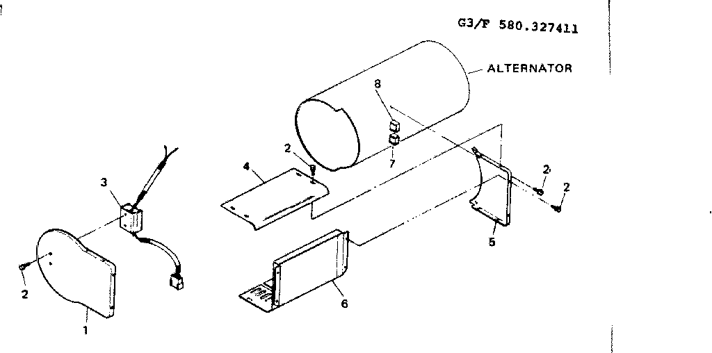 Sheet Metal & Voltage Regulator Diagram and Parts List for 580327411  Craftsman Engine