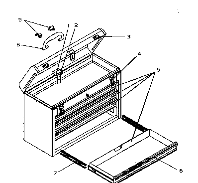 Chest Diagram and Parts List for 706619060  Craftsman Tool Stand & Cart