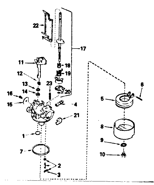Carburetor No. 632342 Diagram and Parts List for 200233112  Craftsman Engine