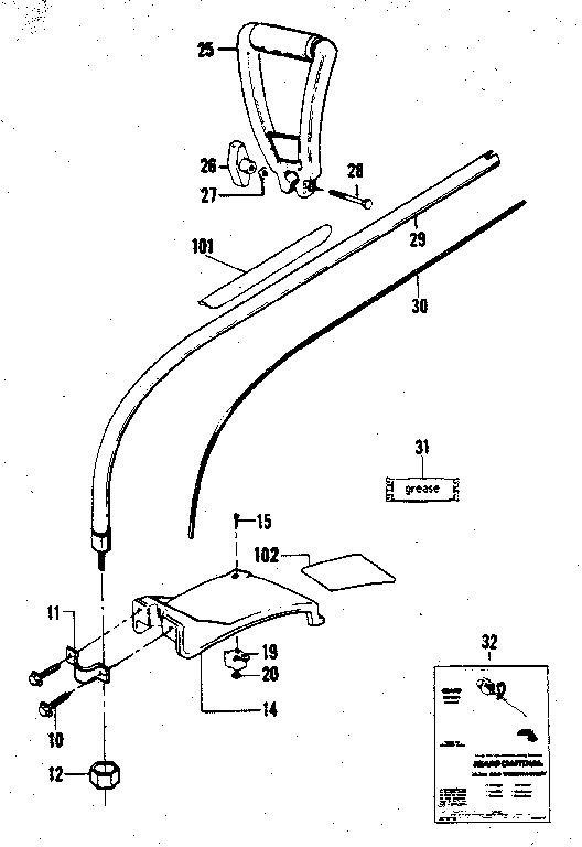 Drive Shaft Diagram and Parts List for 358798130  Craftsman Trimmer