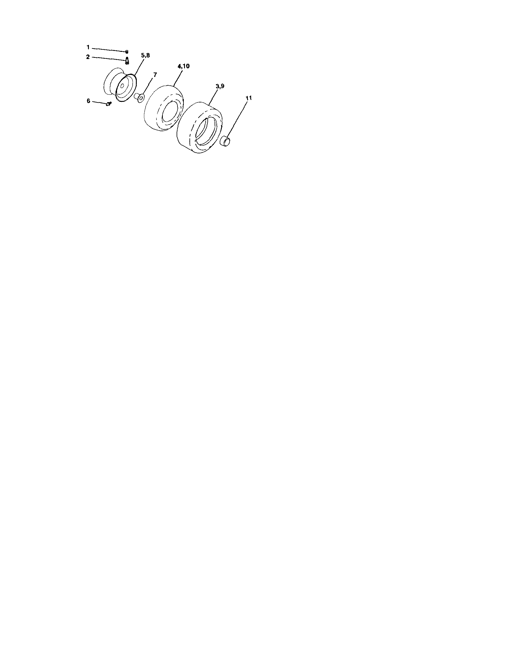 Wheels And Tires Diagram and Parts List for 917273756  Craftsman Lawn Tractor