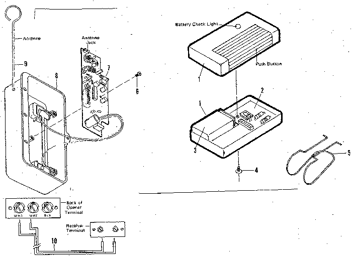 Radio Controls Diagram and Parts List for 139655520  Craftsman Garage Door Opener