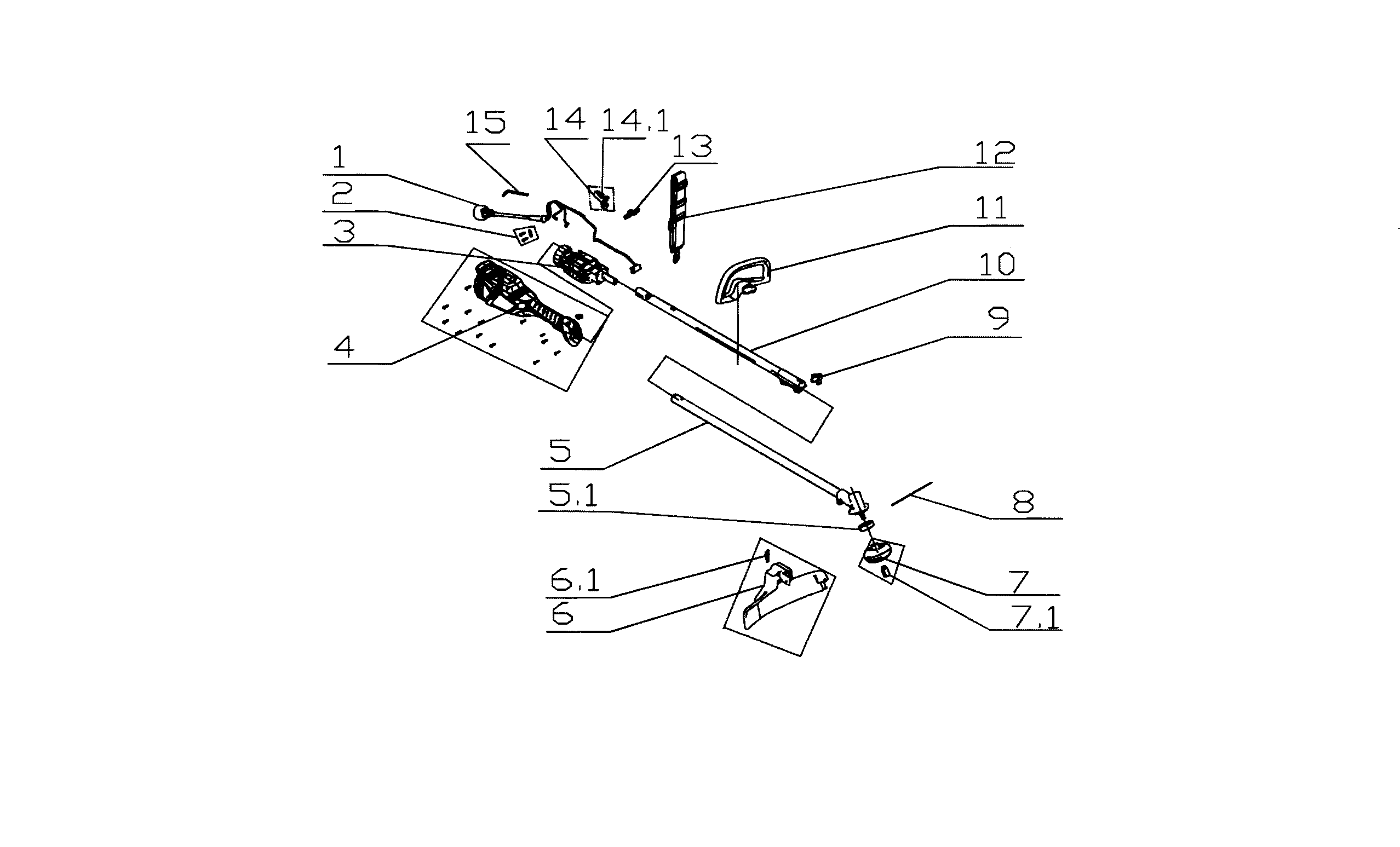 Main Assy Diagram and Parts List for 15130438  Craftsman Trimmer