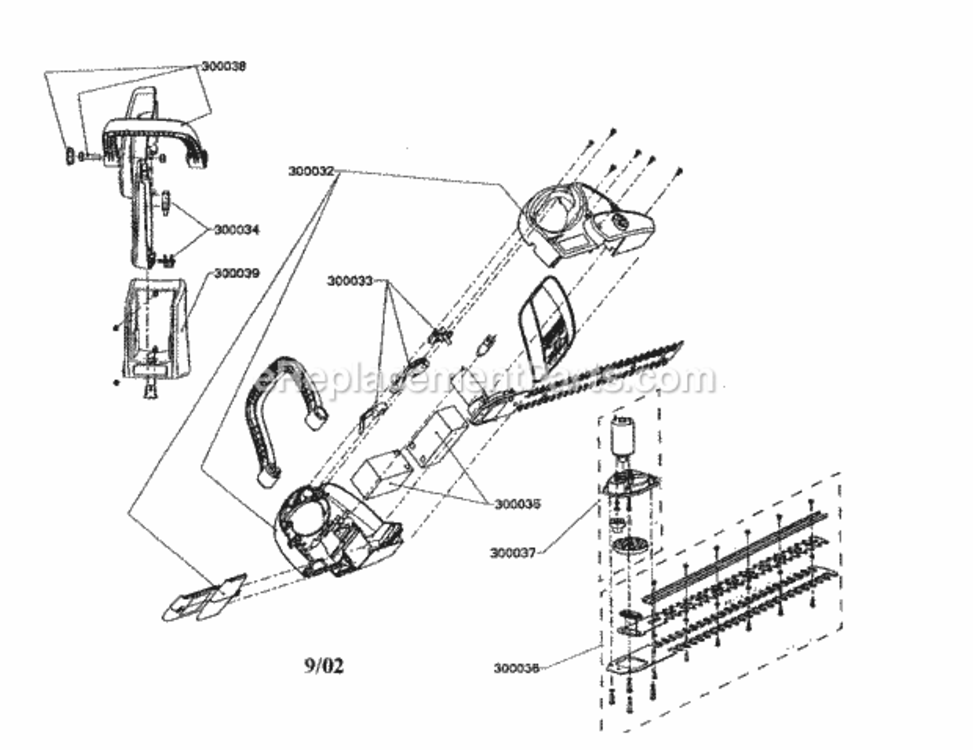 Page A Diagram and Parts List for 24074802  Craftsman Hedge Trimmer