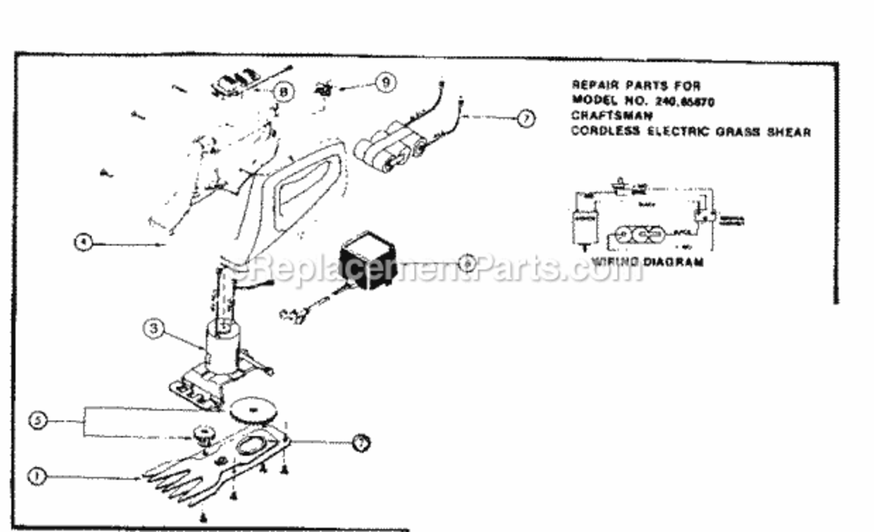 Page A Diagram and Parts List for 24085870  Craftsman Trimmer