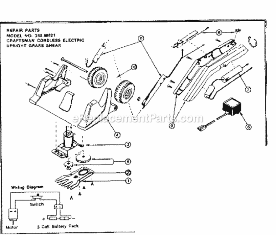 Page A Diagram and Parts List for 24086821  Craftsman Trimmer