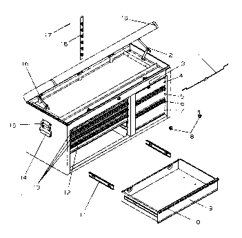 Chest Assy Diagram and Parts List for 706619320  Craftsman Tool Stand & Cart