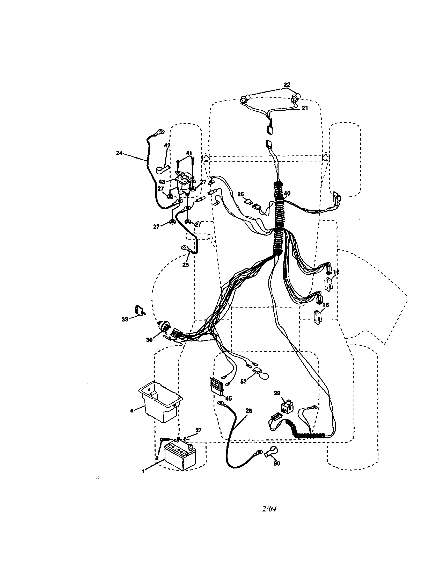 Electrical Diagram and Parts List for 917272672  Craftsman Lawn Tractor