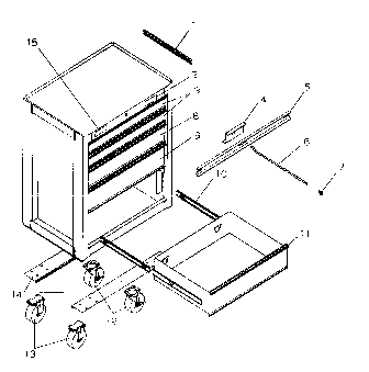 Cabinet Parts Diagram and Parts List for 706623971  Craftsman Tool Stand & Cart