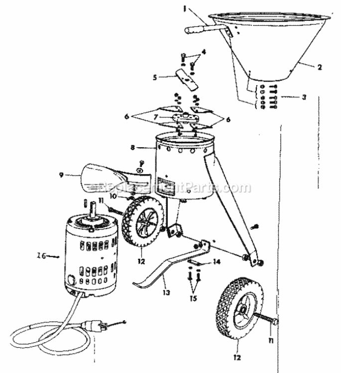 Page A Diagram and Parts List for 24275990  Craftsman Chipper Shredder