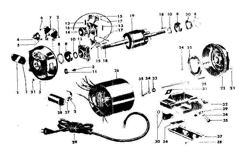 Unit Diagram and Parts List for 11319091  Craftsman Power Motor