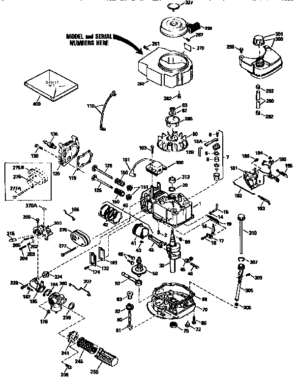 Craftsman 4-cycle Engine Diagram and Parts List for 143944502  Craftsman Engine