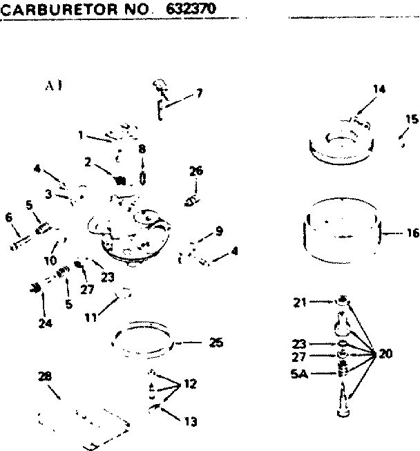 Replacement Parts Diagram and Parts List for 143786182  Craftsman Engine