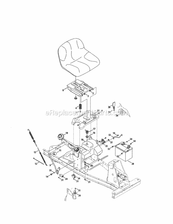 Page D Diagram and Parts List for 247203690  Craftsman Lawn Tractor