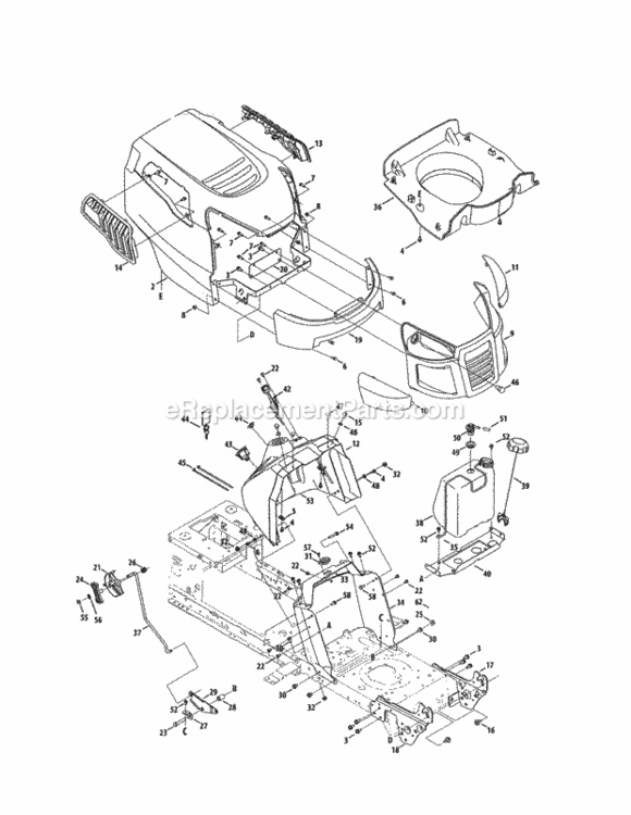 Page B Diagram and Parts List for 247203700  Craftsman Lawn Tractor