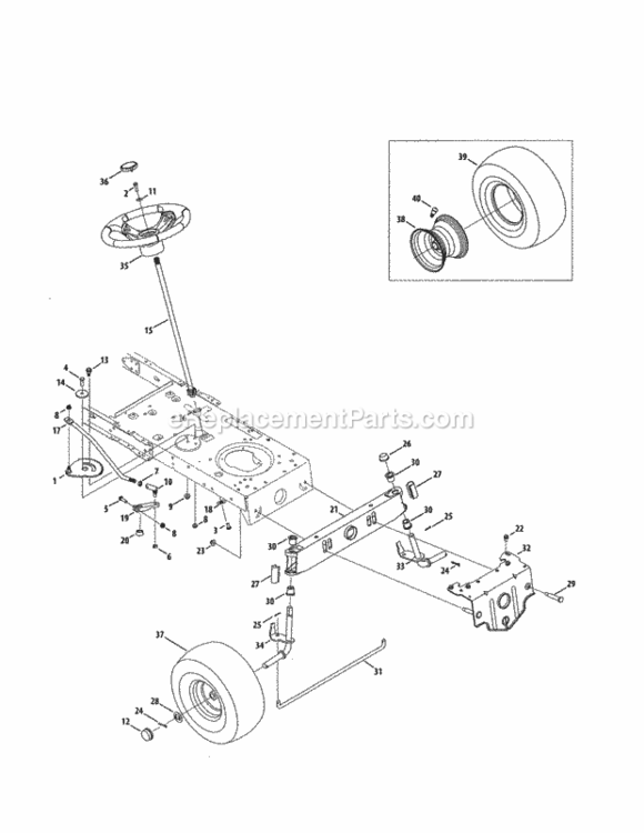 Page D Diagram and Parts List for 247203700  Craftsman Lawn Tractor