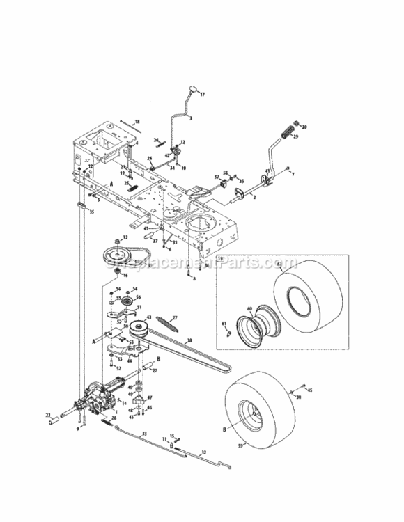 Page H Diagram and Parts List for 247203710  Craftsman Lawn Tractor