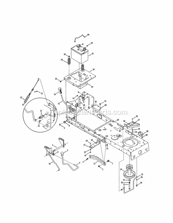 Page D Diagram and Parts List for 247203711  Craftsman Lawn Tractor
