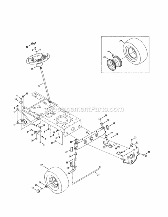 Page E Diagram and Parts List for 247203711  Craftsman Lawn Tractor