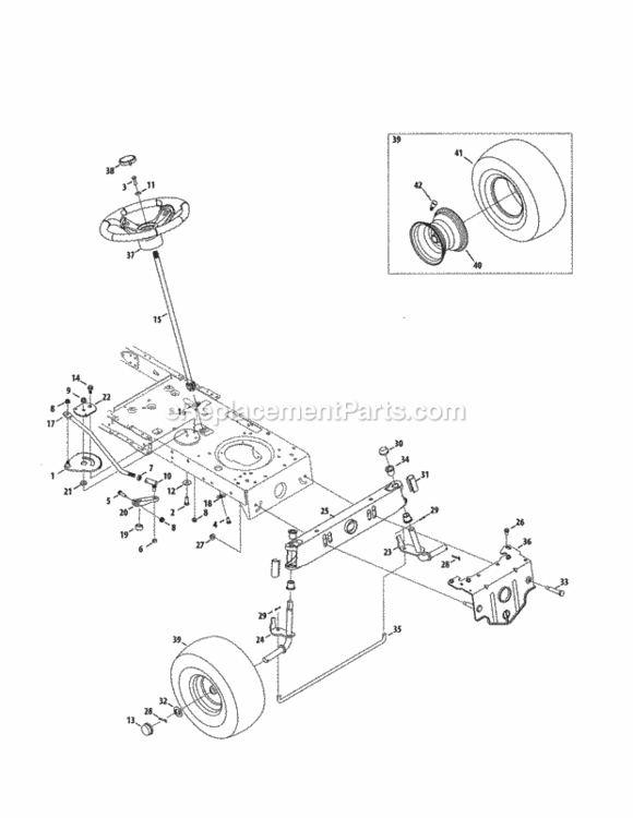 Page E Diagram and Parts List for 247203720  Craftsman Lawn Tractor