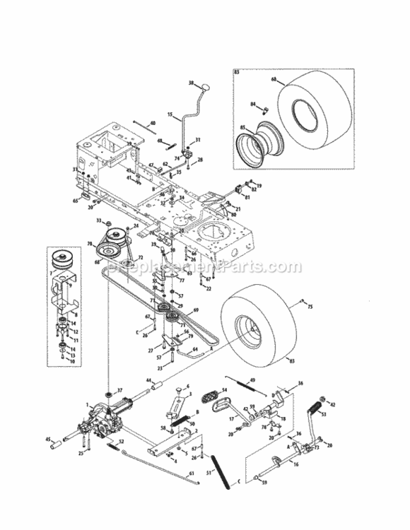 Page H Diagram and Parts List for 247203720  Craftsman Lawn Tractor