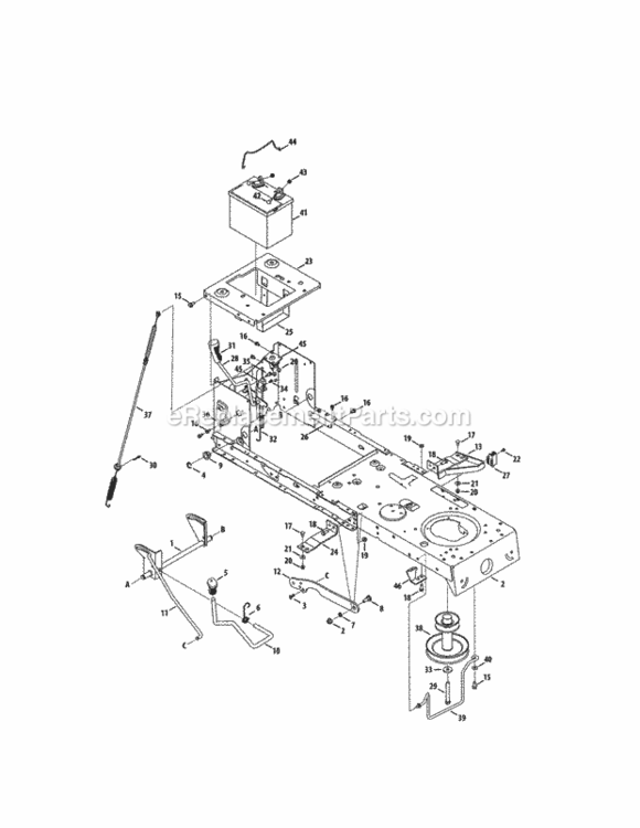 Page D Diagram and Parts List for 247203721  Craftsman Lawn Tractor