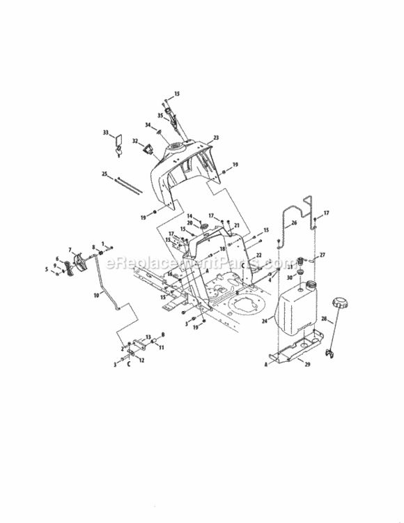 Page C Diagram and Parts List for 247203730  Craftsman Lawn Tractor