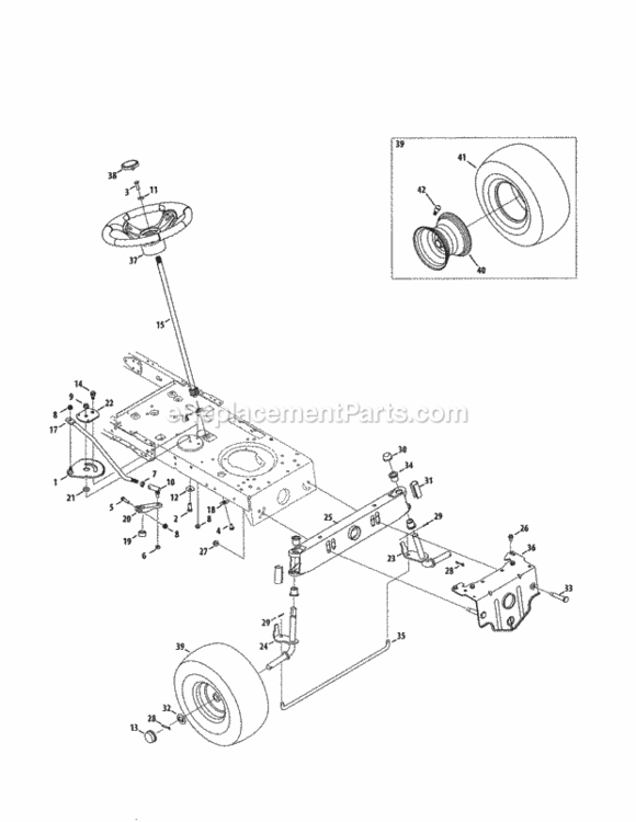 Page E Diagram and Parts List for 247203740  Craftsman Lawn Tractor
