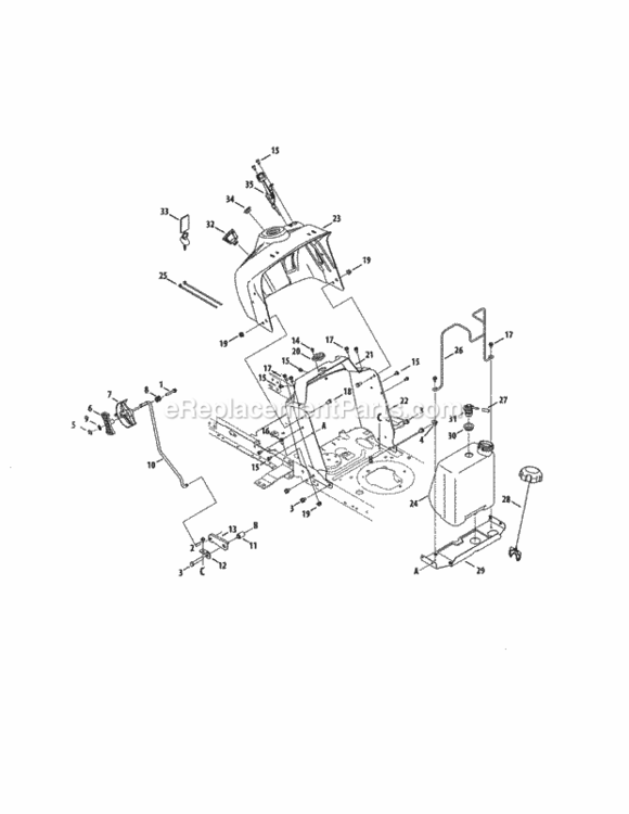 Page C Diagram and Parts List for 247203741  Craftsman Lawn Tractor