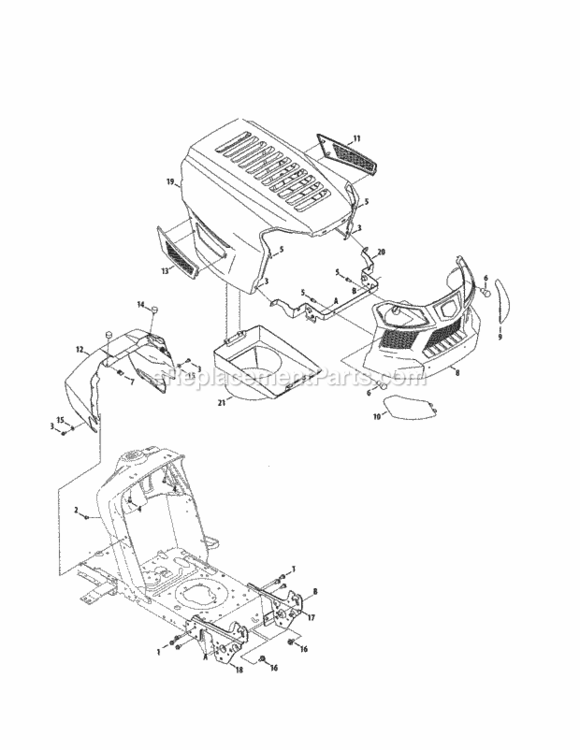Page B Diagram and Parts List for 247203771  Craftsman Lawn Tractor