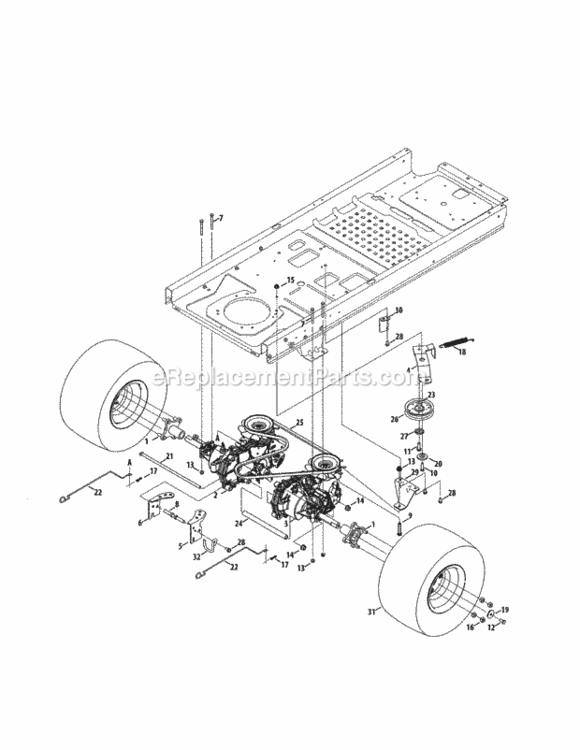 Page H Diagram and Parts List for 247204150  Craftsman Lawn Tractor