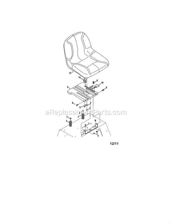 Page A Diagram and Parts List for 24725001  Craftsman Lawn Tractor