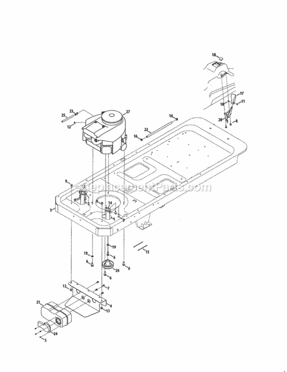 Page D Diagram and Parts List for 24725001  Craftsman Lawn Tractor