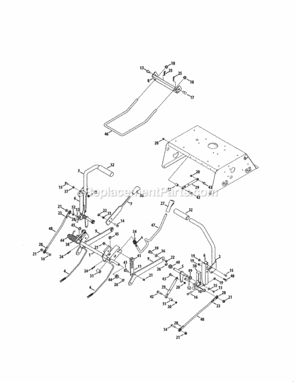 Page F Diagram and Parts List for 24725001  Craftsman Lawn Tractor