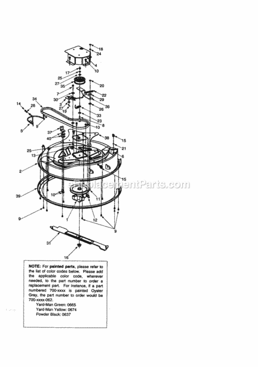 Page K Diagram and Parts List for 247270170  Craftsman Lawn Tractor