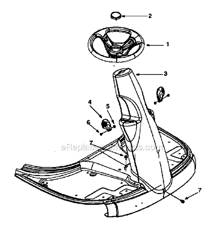 Steering_Wheel Diagram and Parts List for 247270200  Craftsman Lawn Mower