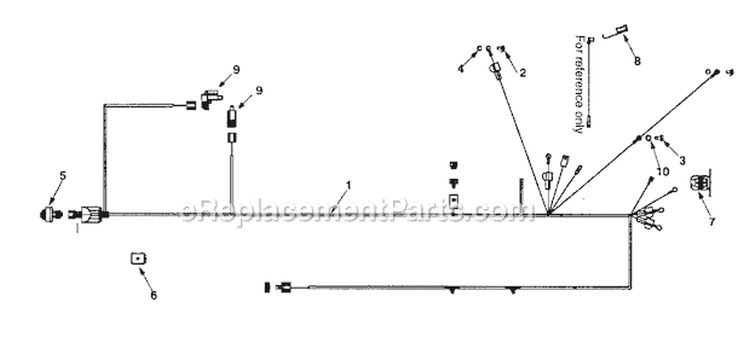 Harness Assembly Diagram and Parts List for 247270220  Craftsman Lawn Mower